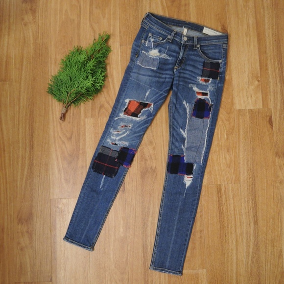 rag & bone Denim - Rag & Bone Harajuku Patchwork Skinny Jeans 27x32
